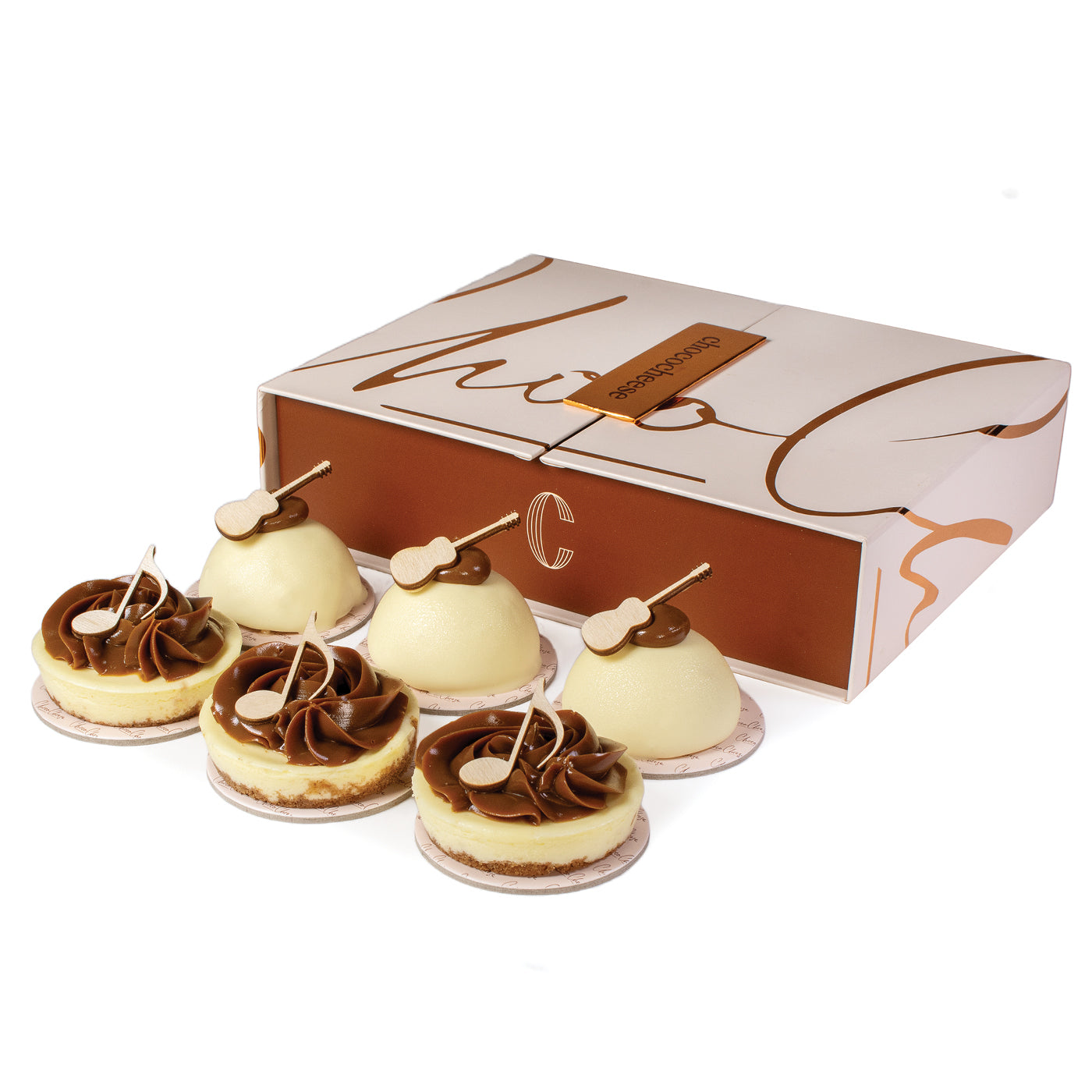 Elegant Cheesecake Gift Box with Musical notes